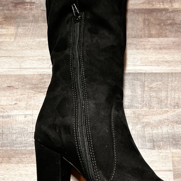Metaphor Womens Black Suede Camile Knee High Fashion Boots Size 8M Heeled - Picture 10 of 14